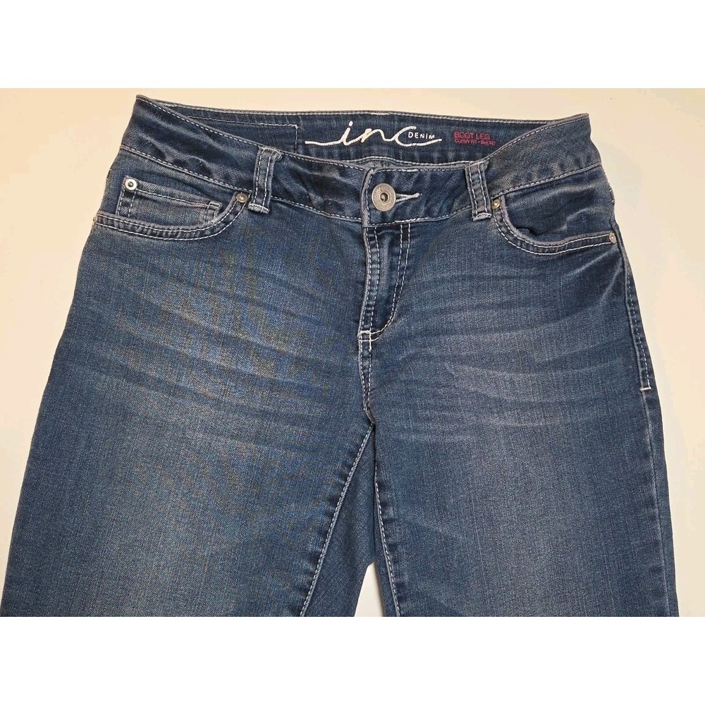 INC Curvy Fit Short Boot Leg Stretch Denim Jeans Women's Sz 2 - Picture 2 of 12